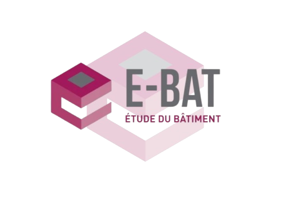 Logo de l’entreprise E-BAT, étude du bâtiment.